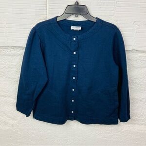 Sawyer Creek Studio Blue button clasp Cardigan size medium